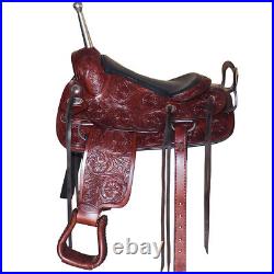 Hilason Custom Designed Rare Western Trick Riding Saddle Mahogany