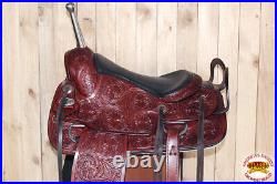 Hilason Custom Designed Rare Western Trick Riding Saddle Mahogany