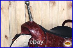 Hilason Custom Designed Rare Western Trick Riding Saddle Mahogany