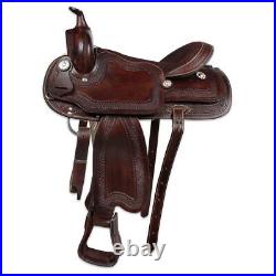 Horse Saddle Barrel Racing Western Equestrian Leather Tooled Carved 12-18 inches