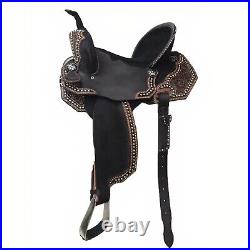 Horse Saddle Barrel Racing Western Trail Tooled Carved Leather Equestrian 12-18