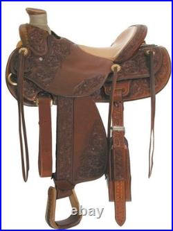 Horse Saddle Leather Ranch Roping Wade Tree A Fork Work Western Equestrian Tack