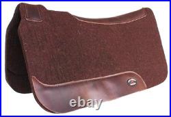 Horse Saddle PAD Western Contoured Wool Felt Moisture Wicking Brown 39RT06BR