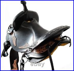 Horse Saddle Racing Leather Western Barrel Premium Equestrian Tack Size 10-18 in