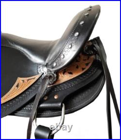 Horse Saddle Racing Leather Western Barrel Premium Equestrian Tack Size 10-18 in
