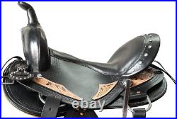 Horse Saddle Racing Leather Western Barrel Premium Equestrian Tack Size 10-18 in