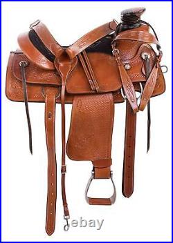 Horse Saddle Wade Tree A Fork Western Premium Leather Roping Ranch Work 10-18 KS