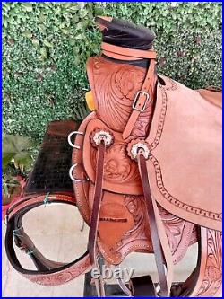 Horse Saddle Wade Tree A Fork Western Premium Leather Roping Ranch Work 10-18 TX