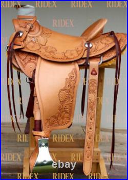 Horse Saddle Wade Tree A Fork Western Premium Leather Roping Ranch Work F/Ship