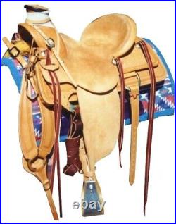 Horse Saddle Wade Western Ranch Roping Tree A Fork Work Leather 12-18 in MD51