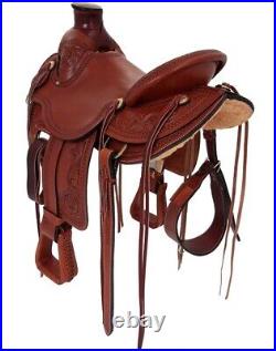 Horse Saddle Wade Western Ranch Roping Tree A Fork Work Leather 12-18 in MD57