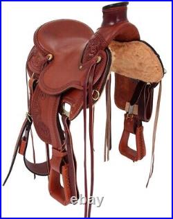 Horse Saddle Wade Western Ranch Roping Tree A Fork Work Leather 12-18 in MD57