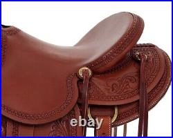 Horse Saddle Wade Western Ranch Roping Tree A Fork Work Leather 12-18 in MD57