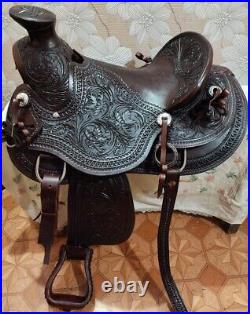 Horse Saddle Wade Western Ranch Roping Tree A Fork Work Leather 12-18 in MD59