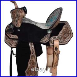 Horse Saddle Western Barrel Racing Leather Wooden Tree Handmade Trail Equestrian