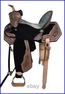 Horse Saddle Western Barrel Racing Leather Wooden Tree Handmade Trail Equestrian
