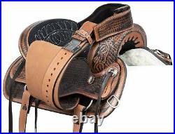 Horse Saddle Western Comfy Trail Barrel Leather Tack Set 14 15 16 17 18