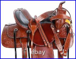 Horse Saddle Western Pleasure Comfy Trail Floral Tooled Leather Tack 15 16 17 18
