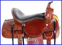 Horse Saddle Western Pleasure Trail Barrel Leather Tack Set 16 17