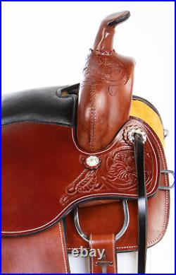 Horse Saddle Western Pleasure Trail Barrel Leather Tack Set 16 17
