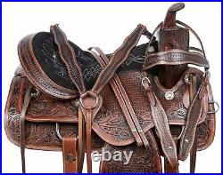 Horse Saddle Western Pleasure Trail Barrel Racing Leather Antique Tack 16 17 18