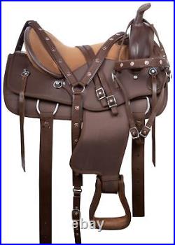 Horse Saddle Western Pleasure Trail Gaited Brown Synthetic Tack Set 16