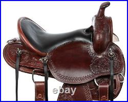 Horse Saddle Western Pleasure Trail Premium Tooled Leather Tack 15 16 17 18