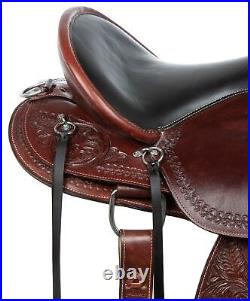 Horse Saddle Western Pleasure Trail Premium Tooled Leather Tack 15 16 17 18