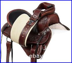 Horse Saddle Western Pleasure Trail Premium Tooled Leather Tack 15 16 17 18