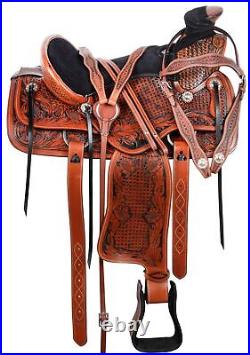 Horse Saddle Western Premium Trail Wade Roping Ranch Work Leather Tack 15 18