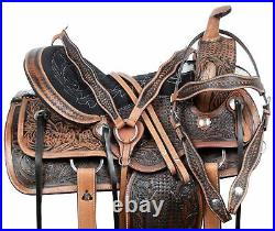 Horse Saddle Western Trail Barrel Racing Tooled Leather Tack 14 15 16 17 18