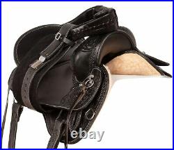 Horse Saddle Western Trail Endurance Black Tooled Leather Tack Set 16
