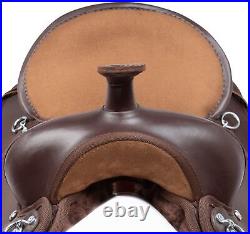 Horse Saddle Western Trail Riding Brown Comfy Cush Synthetic Tack 15 16 17 18