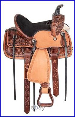 Horse Saddle Western Used Children Roping Barrel Trail Leather Tack 12 13