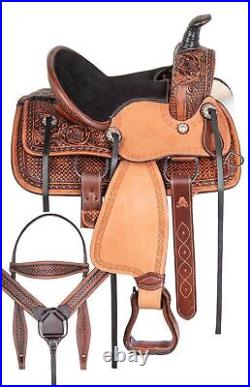 Horse Saddle Western Used Children Roping Barrel Trail Leather Tack 12 13