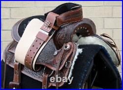 Horse Saddle Western Used Comfy Trail Tooled Leather Antique Tack Set 16 17