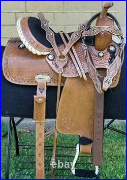 Horse Saddle Western Used Pleasure Trail Barrel Show Leather Tack Set 15 16 17