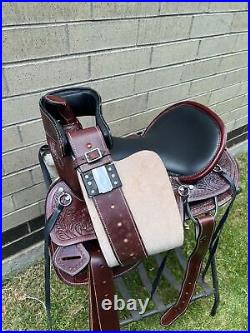 Horse Saddle Western Used Pleasure Trail Custom Brown Leather Tack 15 16 17 18