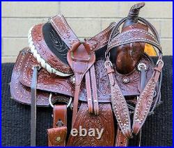Horse Saddle Western Used Trail Barrel Racing Custom Tooled Leather Tack 12 13