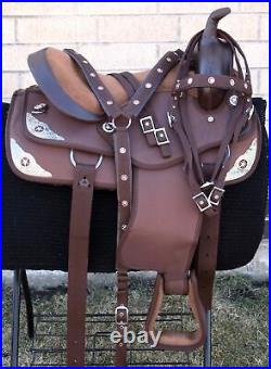 Horse Saddle Western Used Trail Barrel Racing Synthetic Tack 15 16 17