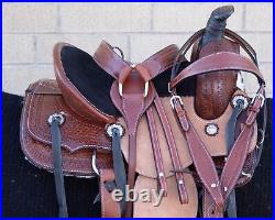 Horse Saddle Western Used Trail Barrel Roping Ranch Tooled Leather Tack 12 13