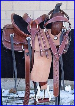 Horse Saddle Western Used Trail Barrel Roping Ranch Tooled Leather Tack 12 13