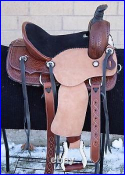 Horse Saddle Western Used Trail Barrel Roping Ranch Tooled Leather Tack 12 13