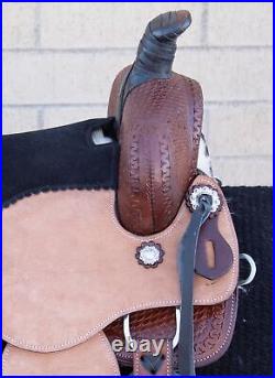 Horse Saddle Western Used Trail Barrel Roping Ranch Tooled Leather Tack 12 13