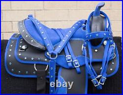 Horse Saddle Western Used Trail Crystal Cordura Synthetic Tack 16 17 18
