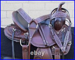 Horse Saddle Western Used Trail Gaited Brown Tooled Leather Tack Set 15 16 17 18