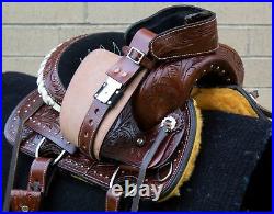 Horse Saddle Western Used Trail Roping Ranch Barrel Tooled Leather Tack 12 13
