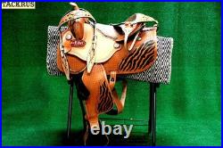 Horse Western Barrel Show Pleasure LEATHER SADDLE Bridle 5020