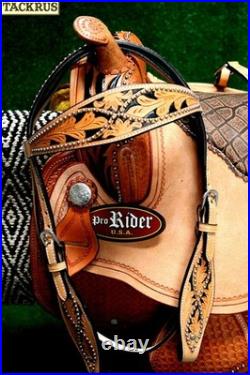 Horse Western Barrel Show Pleasure LEATHER SADDLE Bridle 5020