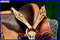 Horse Western Barrel Show Pleasure LEATHER SADDLE Bridle 5020